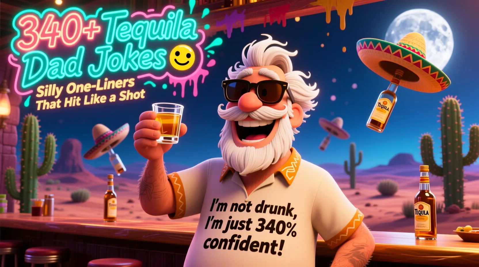 Read more about the article 340+Tequila Dad Jokes 🤪 Silly One-Liners That Hit Like a Shot