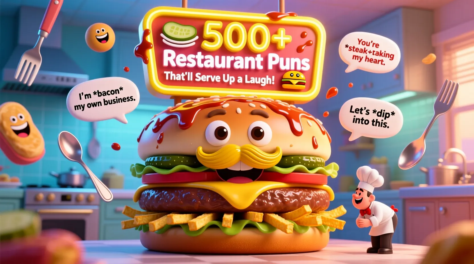 You are currently viewing 🍽️500+Restaurant Puns That’ll Serve Up a Laugh! 😂🍔