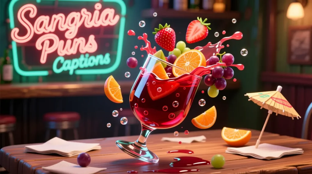 Sangria Puns Captions