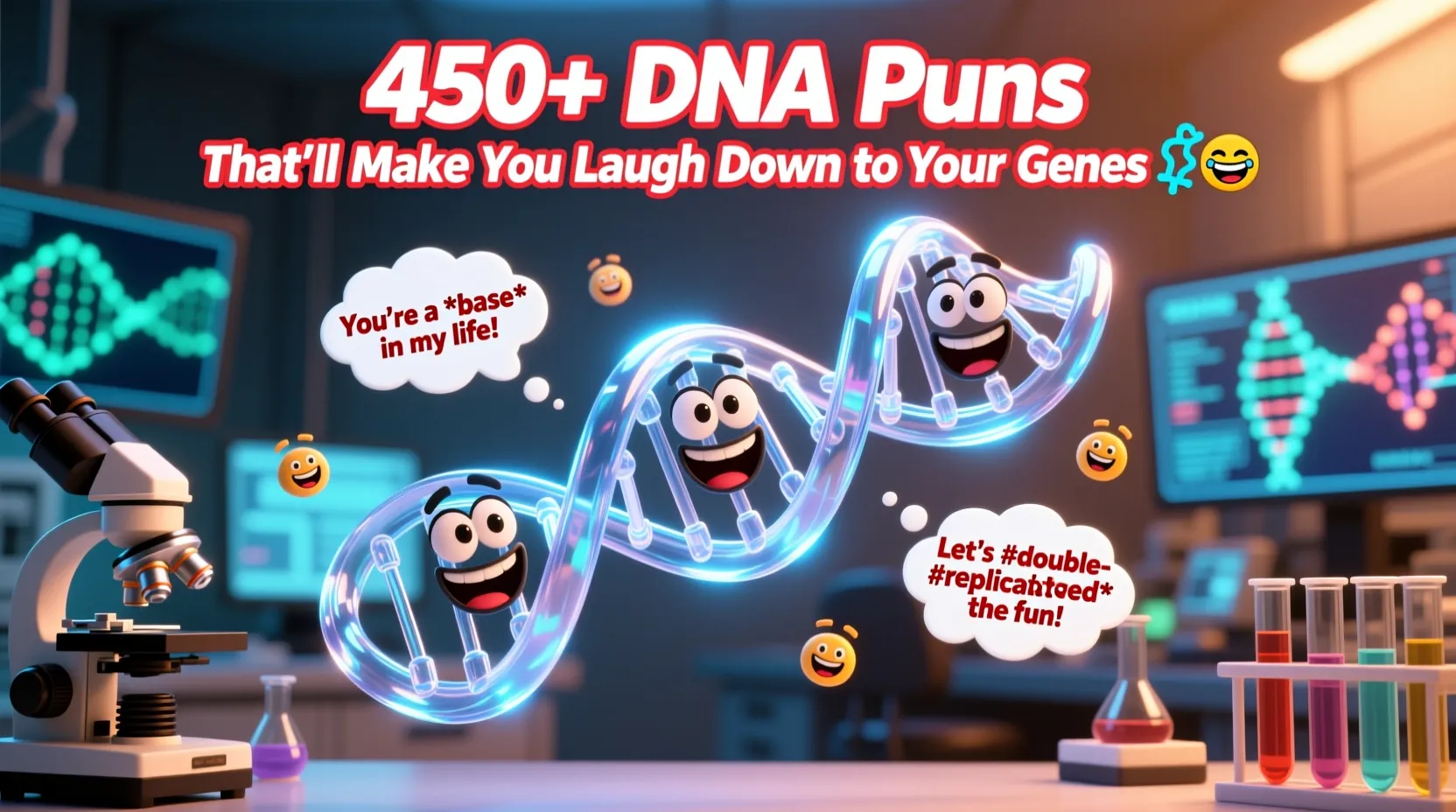 You are currently viewing 450+ DNA Puns That’ll Make You Laugh Down to Your Genes 🧬😂