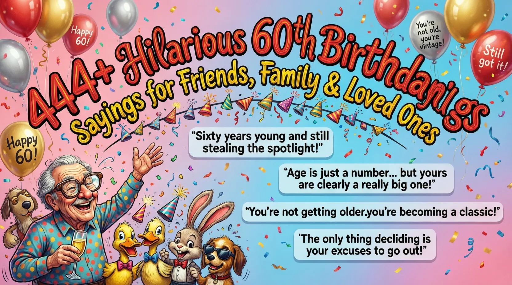 You are currently viewing 444+ Hilarious 60th Birthday Sayings for Friends, Family & Loved Ones
